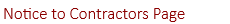 Notice to Contractors Page